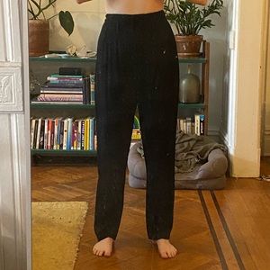 Maison Margiela high rise tapered trouser in black viscose